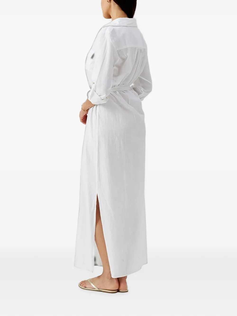 Melissa Odabash Midi-jurk met ceintuur Wit