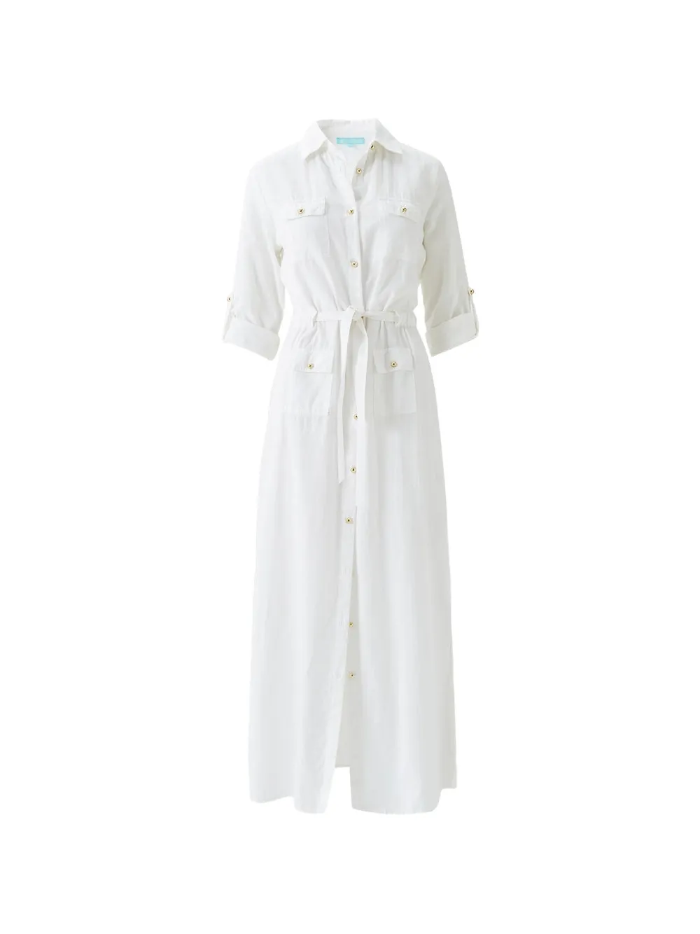 Melissa Odabash belted button-up midi dress