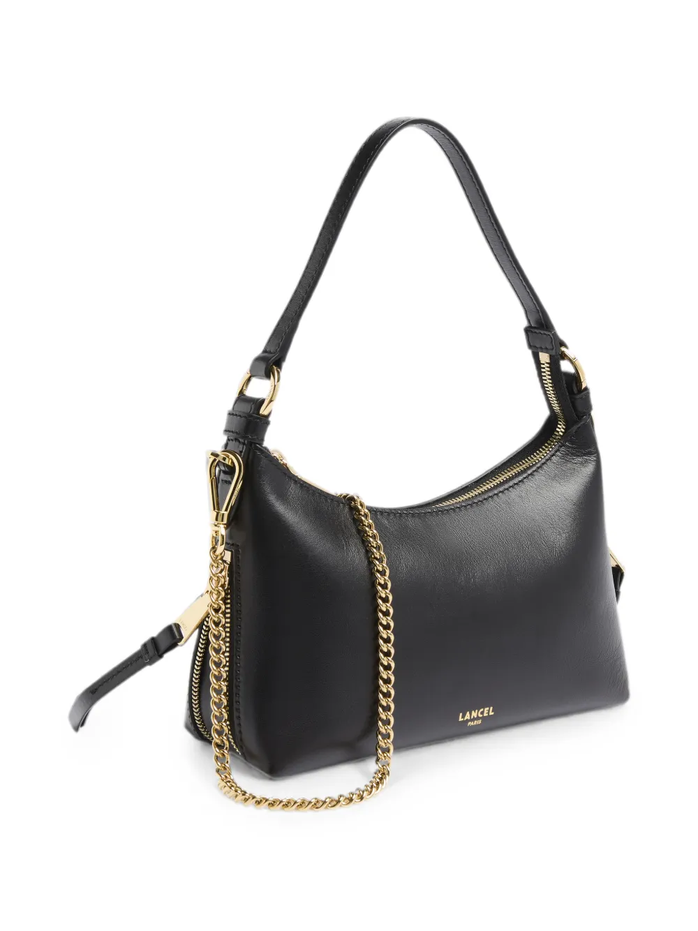 Lancel mini Origami leather shoulder bag Zwart