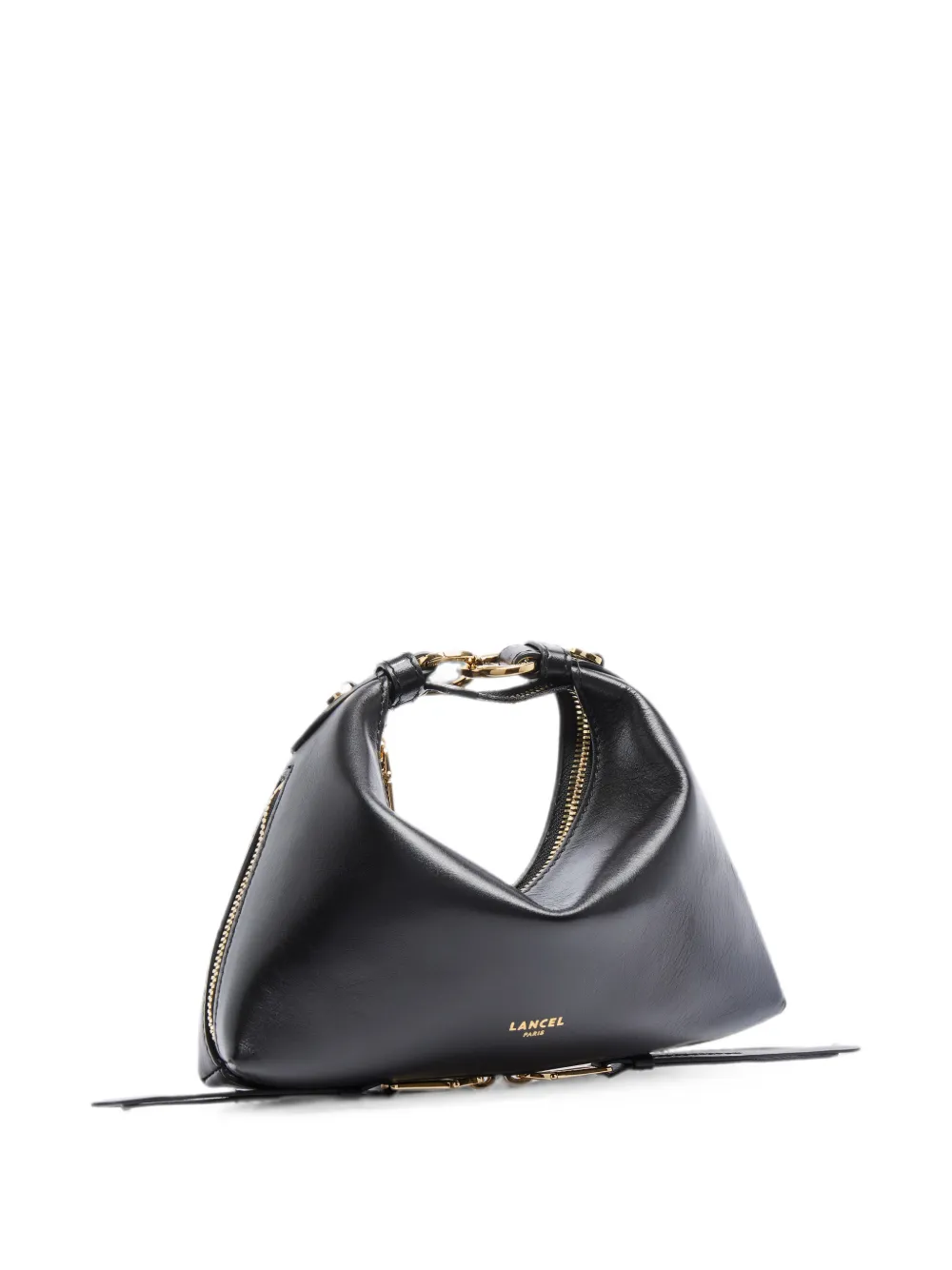 Lancel mini Origami leather shoulder bag Zwart