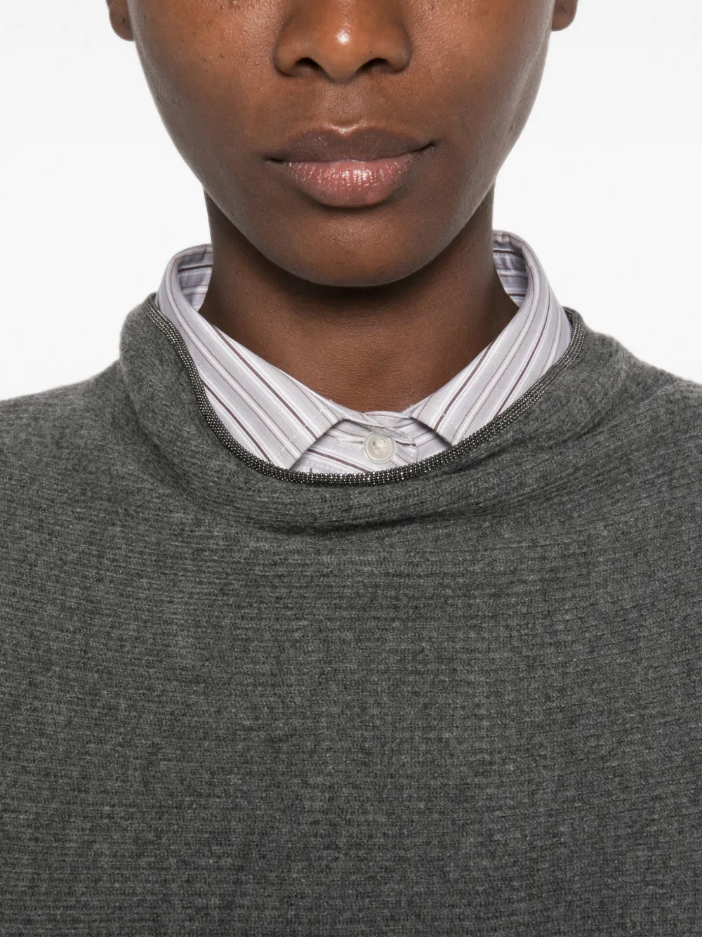 Brunello Cucinelli Ribgebreide spencer Grijs
