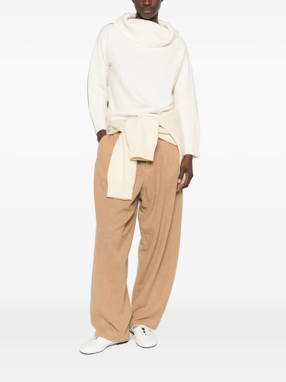 LouLou de Saison Sibyl cowl-neck sweater Beige