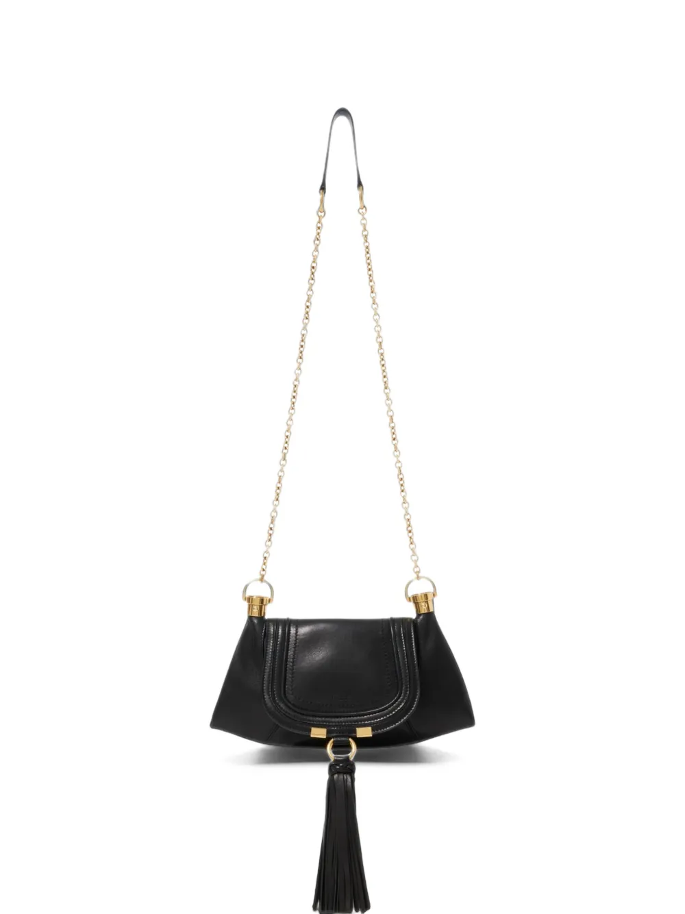 Chloé mini Marcie Foulard chain bag in soft leather - Schwarz