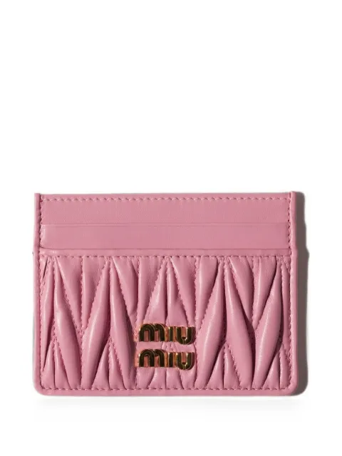 Miu Miu matelassé nappa leather card holder  