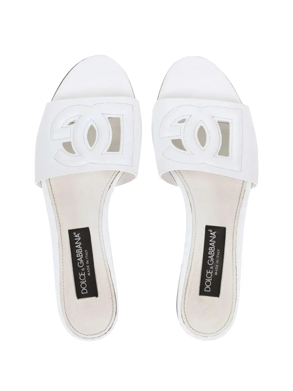 Dolce & Gabbana calfskin slides with DG logo