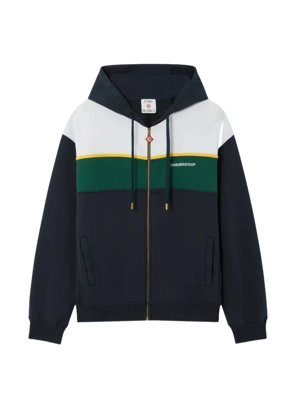 Casablanca colour-block zip-up hoodie - Blu