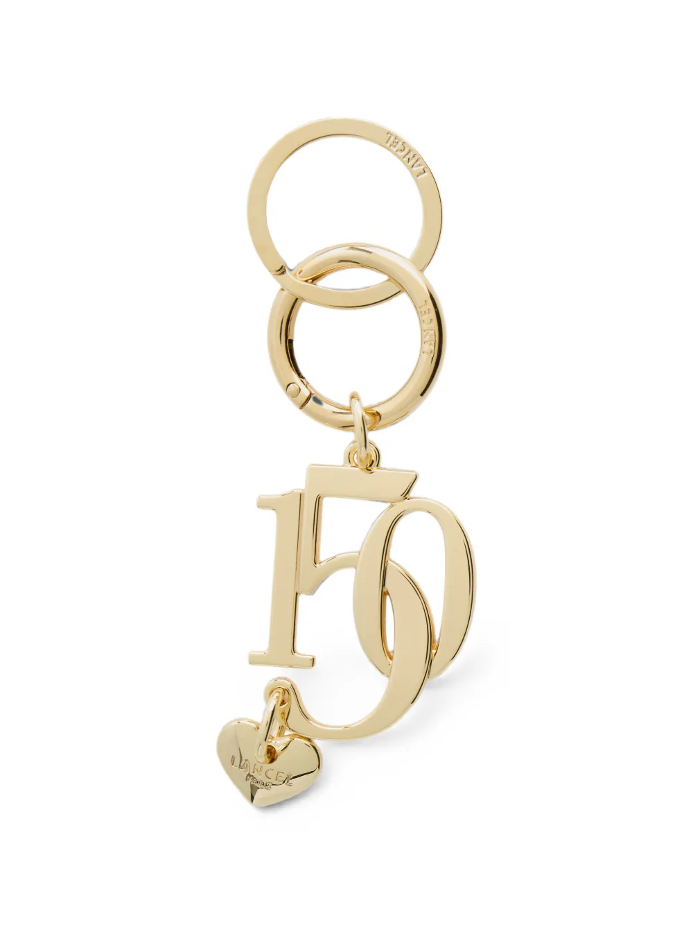 Lancel Heart-pendant 150y Keyring In Gold