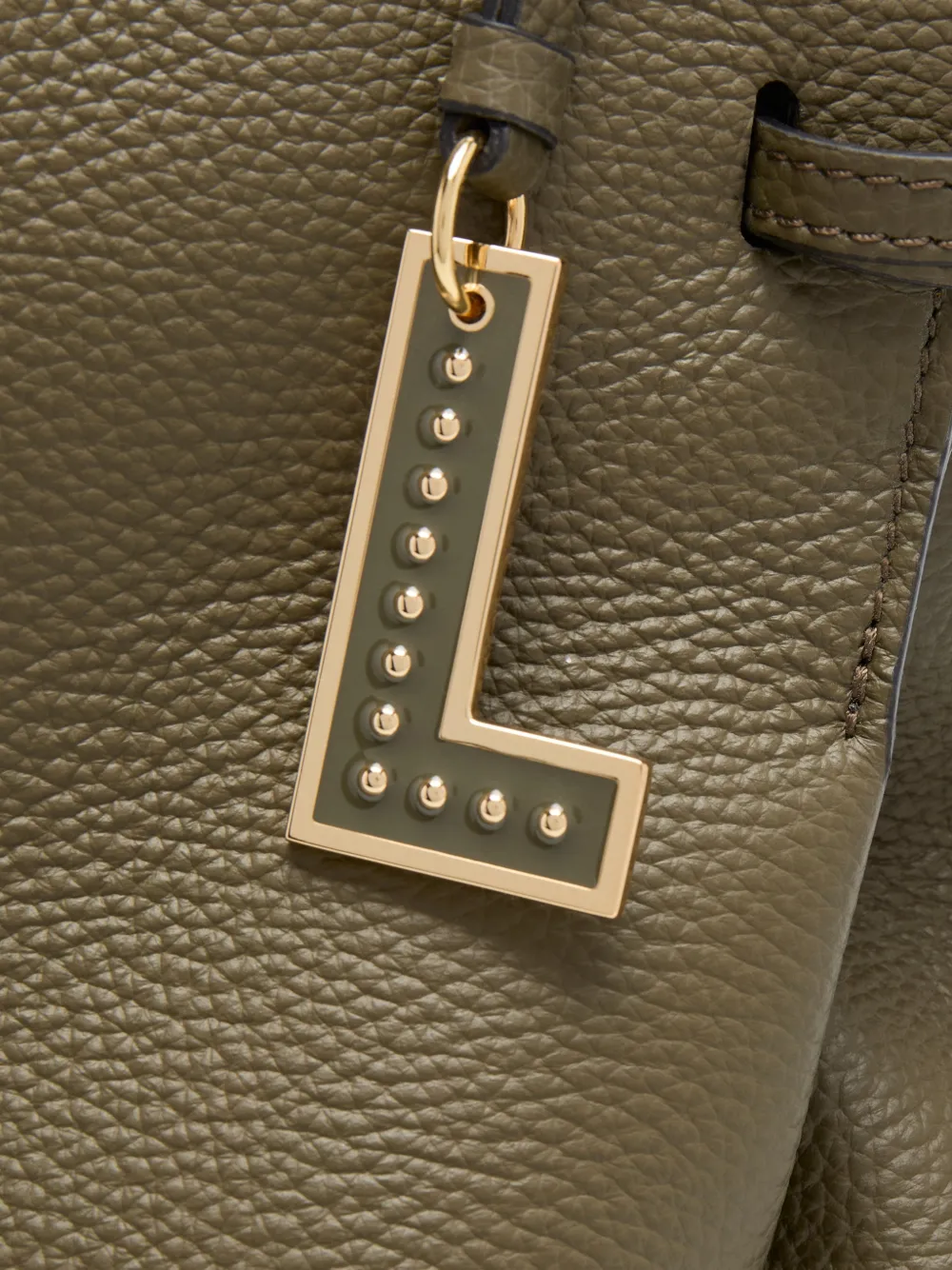 Lancel Swann shopper van bewerkt leer Groen