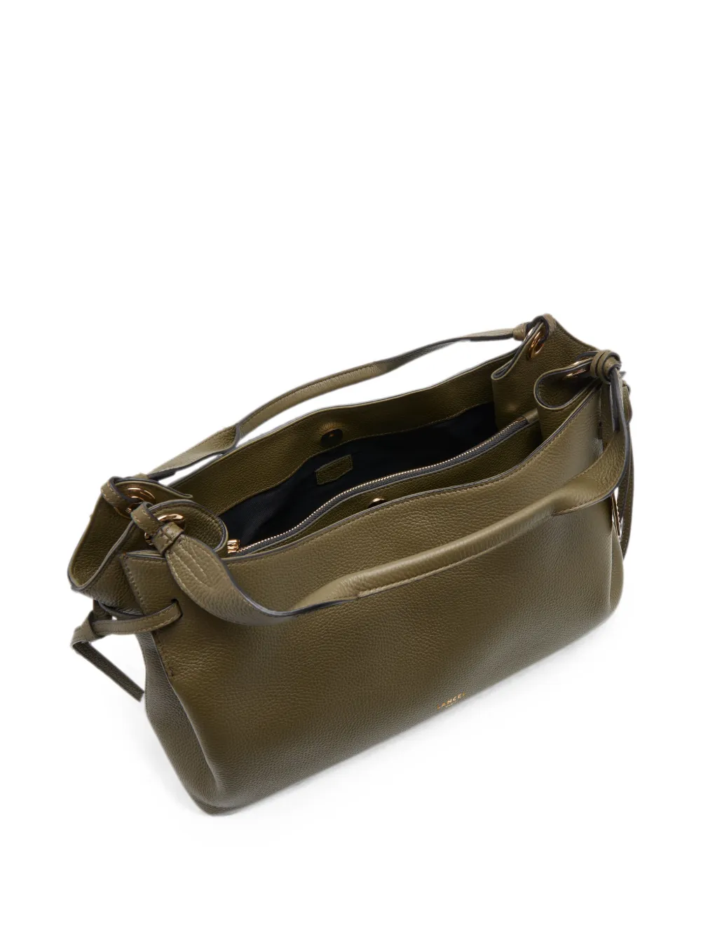 Lancel Swann shopper van bewerkt leer Groen