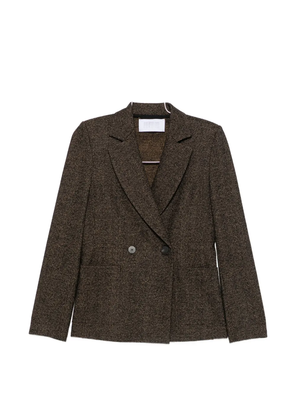 Harris Wharf London herringbone-pattern double-breasted jacket - Braun