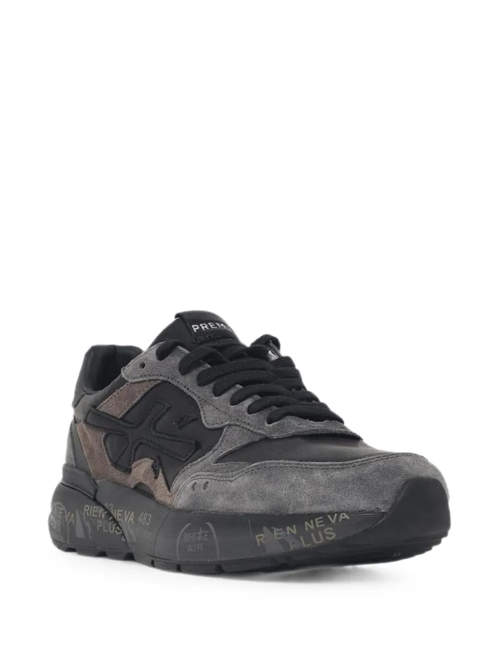 Premiata Mick suede-panel sneakers Zwart