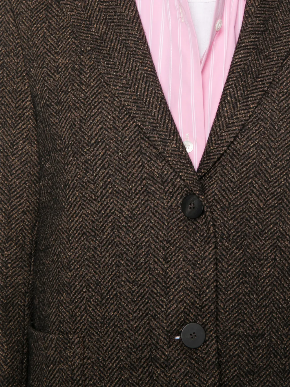 Harris Wharf London herringbone single-breasted jacket Bruin