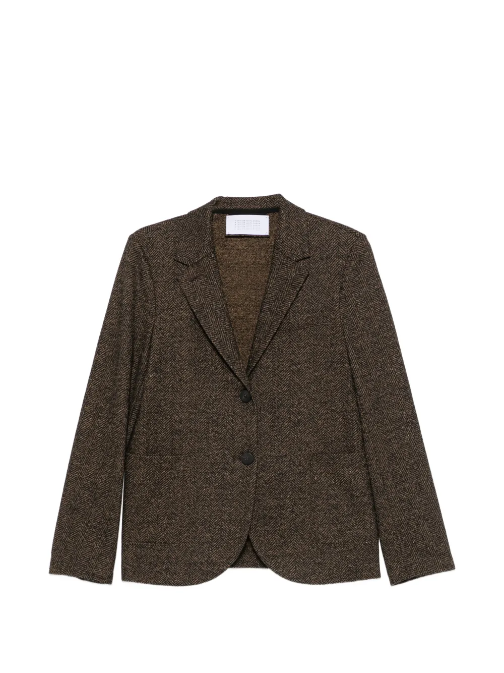 Harris Wharf London herringbone single-breasted jacket Bruin