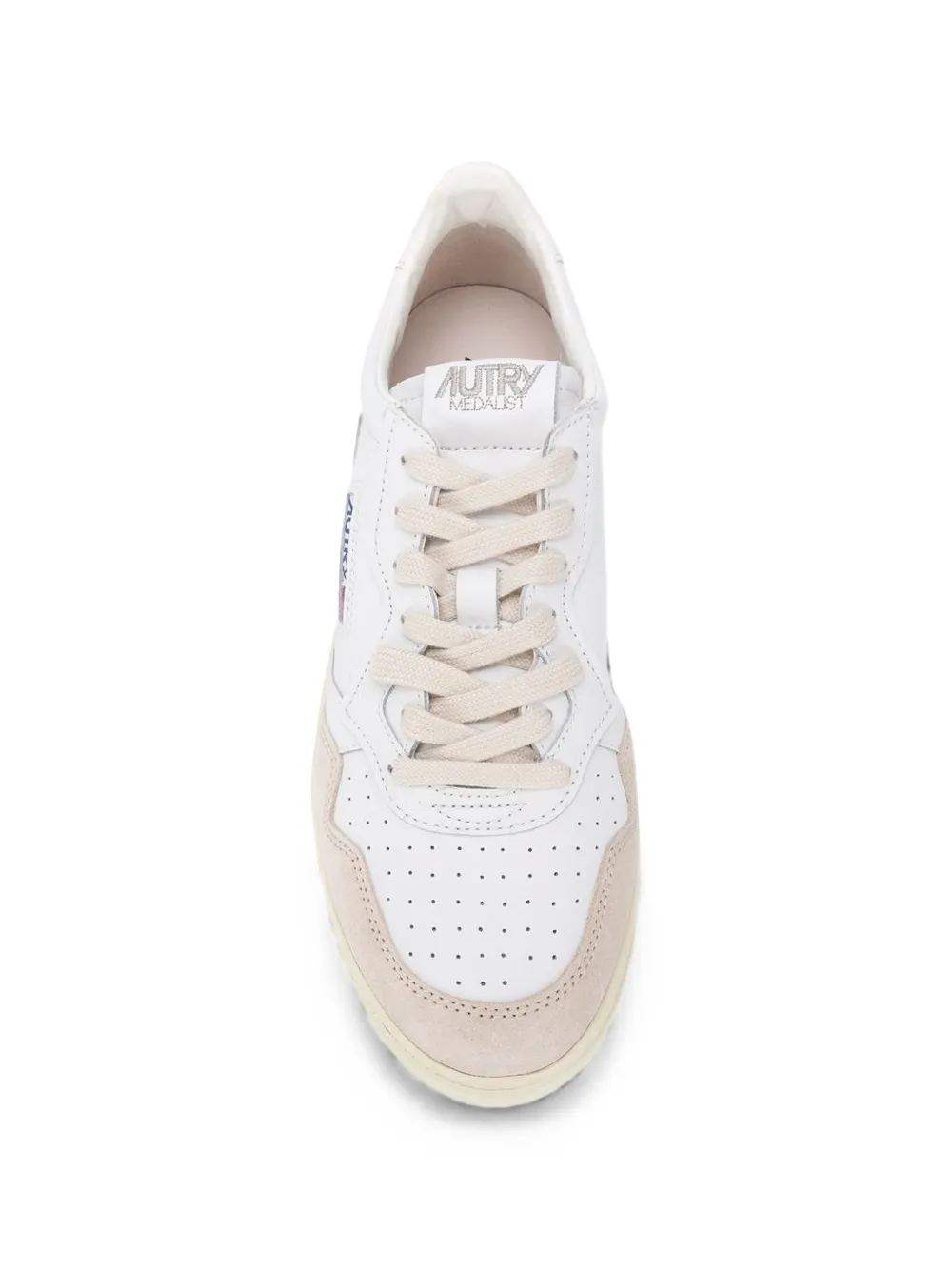 Autry MEDALIST low sneakers in white leather and beige suede Wit