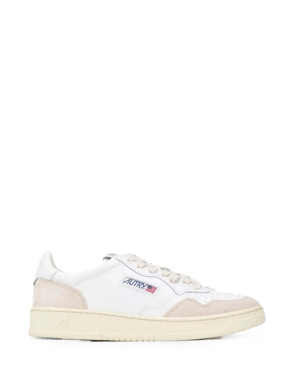 Autry MEDALIST low sneakers in white leather and beige suede Wit