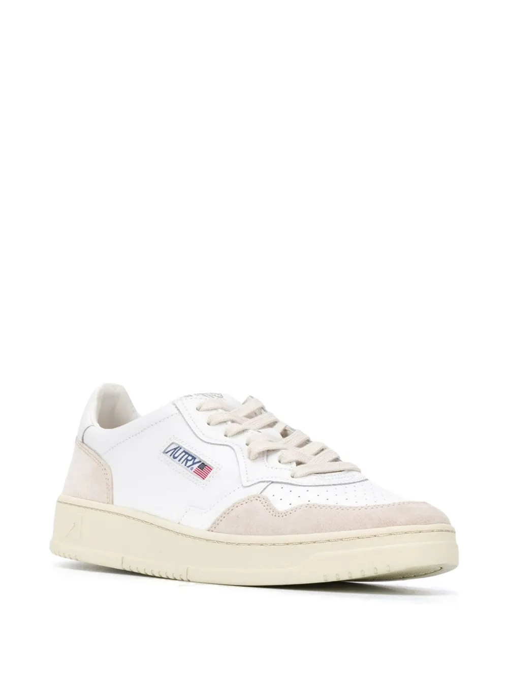 Autry MEDALIST low sneakers in white leather and beige suede Wit