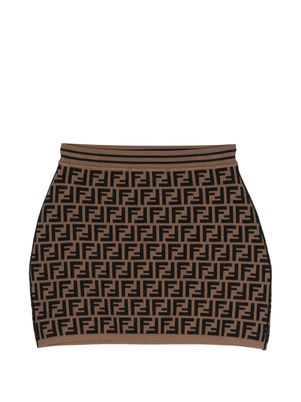 Fendi Kids FF logo-jacquard skirt - Braun