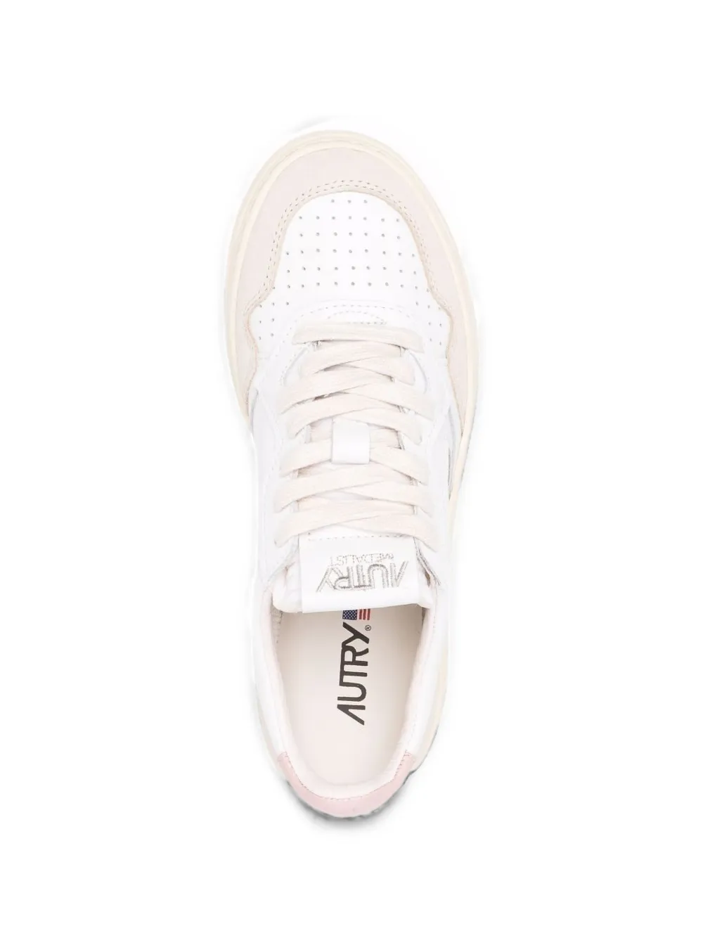 Autry Medalist low sneakers in white and powder leather and beige suede Wit