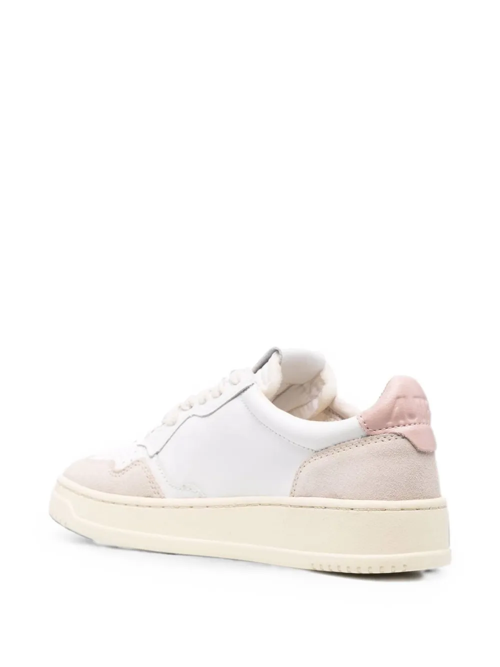 Autry Medalist low sneakers in white and powder leather and beige suede Wit