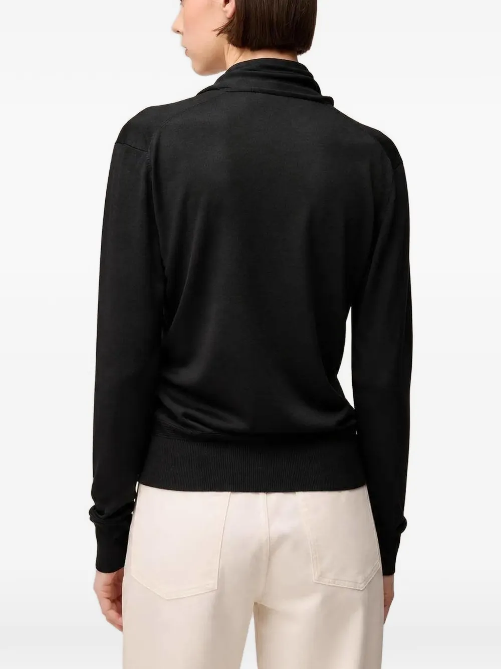 RETORI Button-up vest met sjaaldetail Zwart