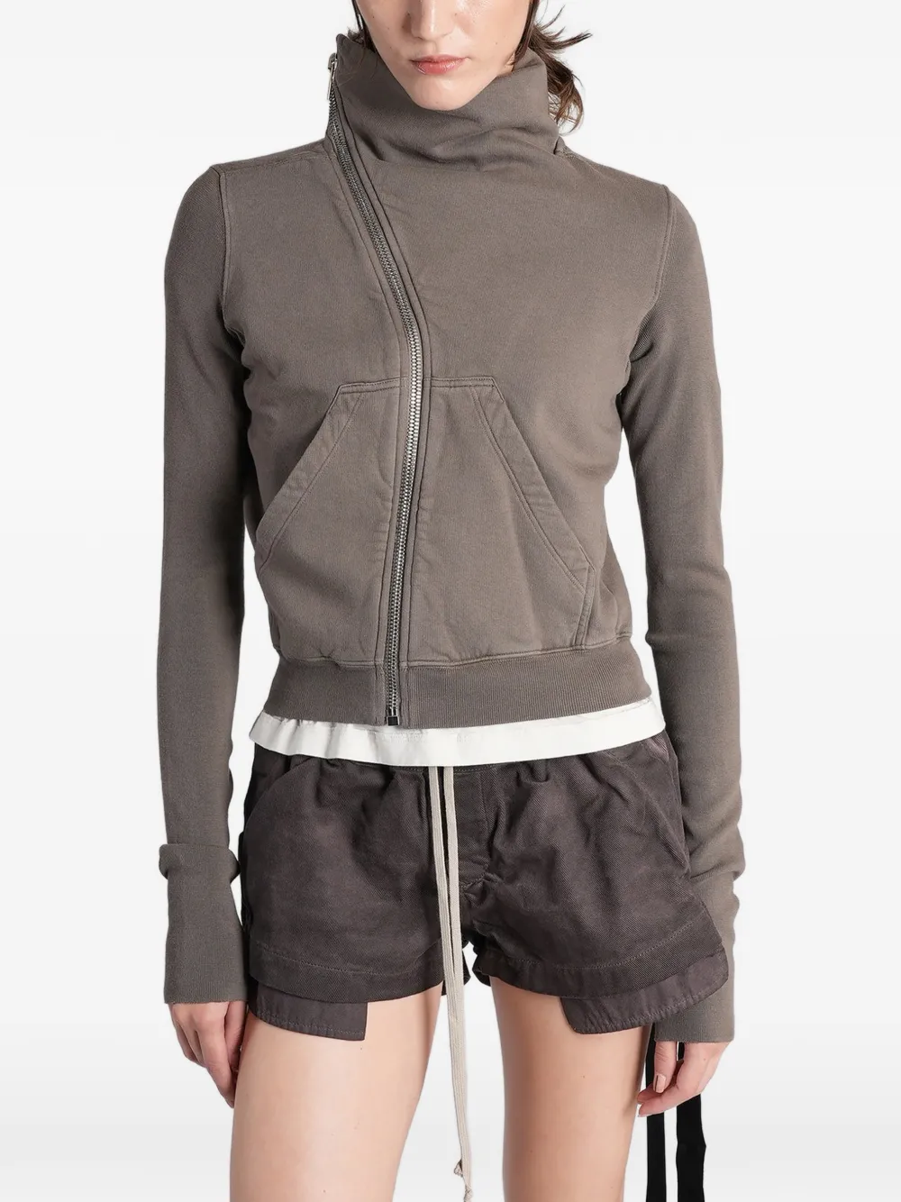 Rick Owens DRKSHDW Mountain asymmetric-zip sweatshirt - Grau