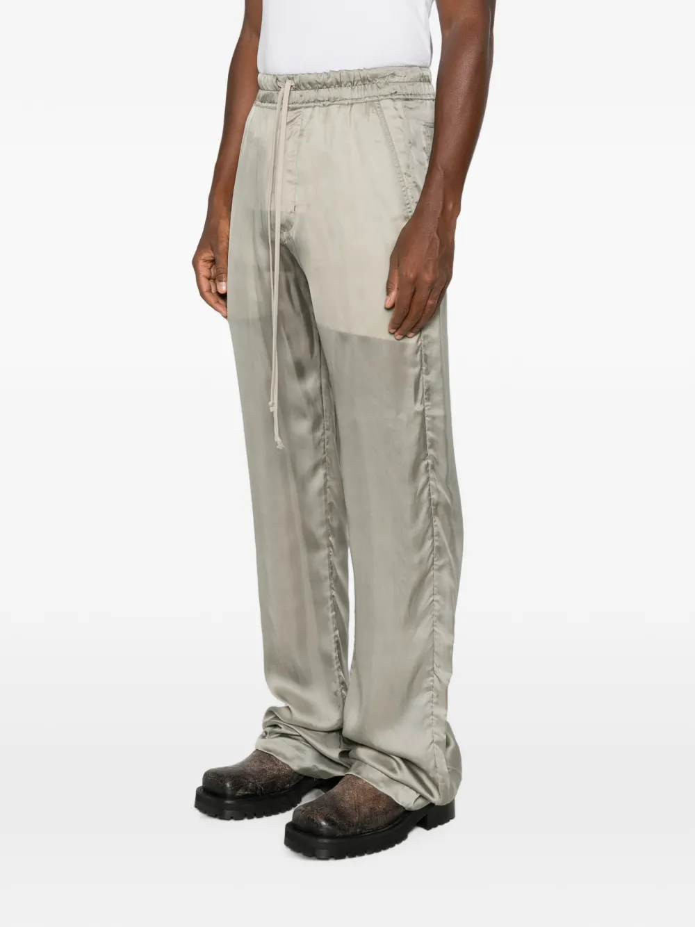Rick Owens Broek met wijde pijpen en trekkoord Grijs