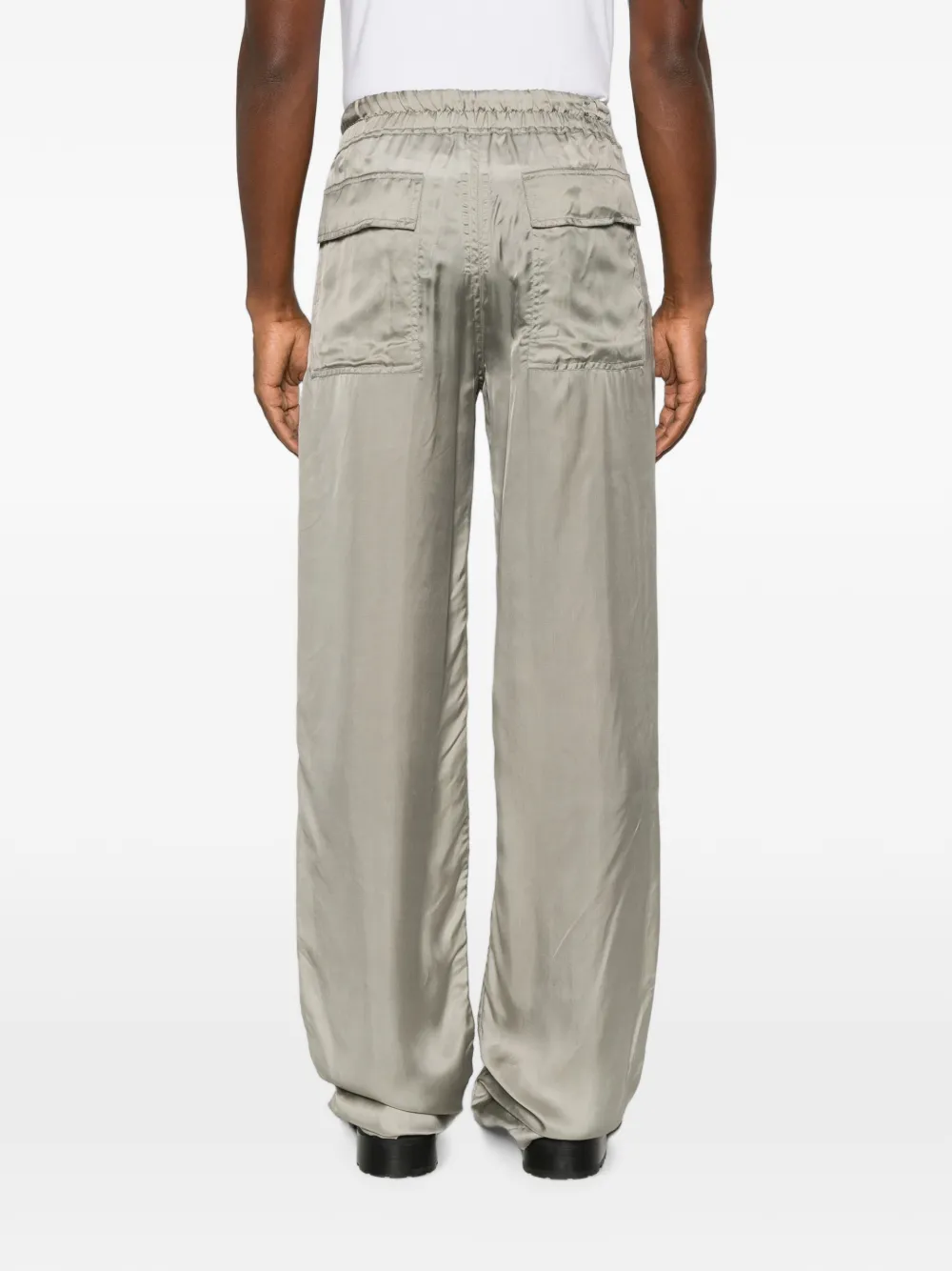 Rick Owens Broek met wijde pijpen en trekkoord Grijs