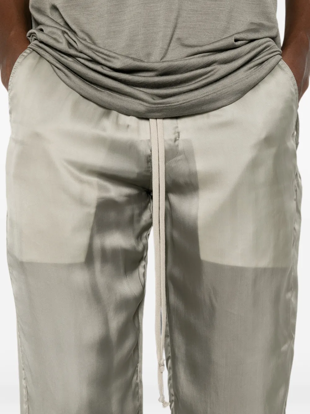 Rick Owens Broek met wijde pijpen en trekkoord Grijs