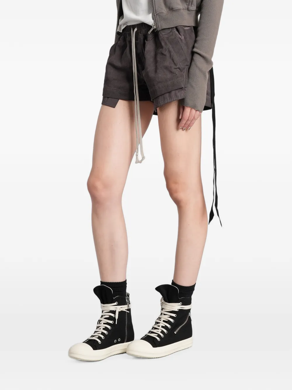 Rick Owens DRKSHDW Fog gelaagde shorts met trekkoord Grijs