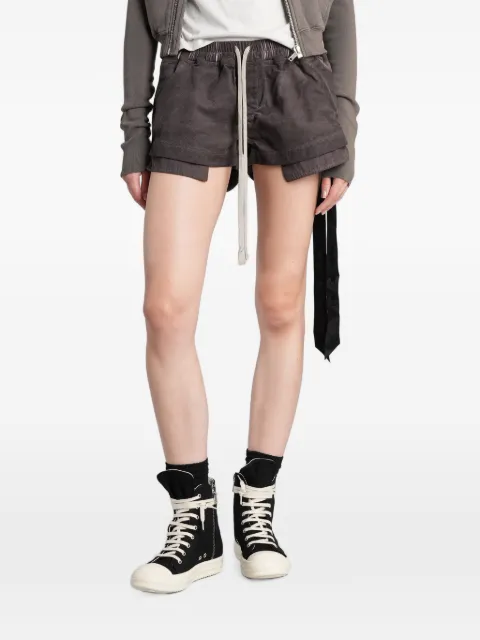 Rick Owens DRKSHDW Short Fog com sobreposição e ajuste no cós