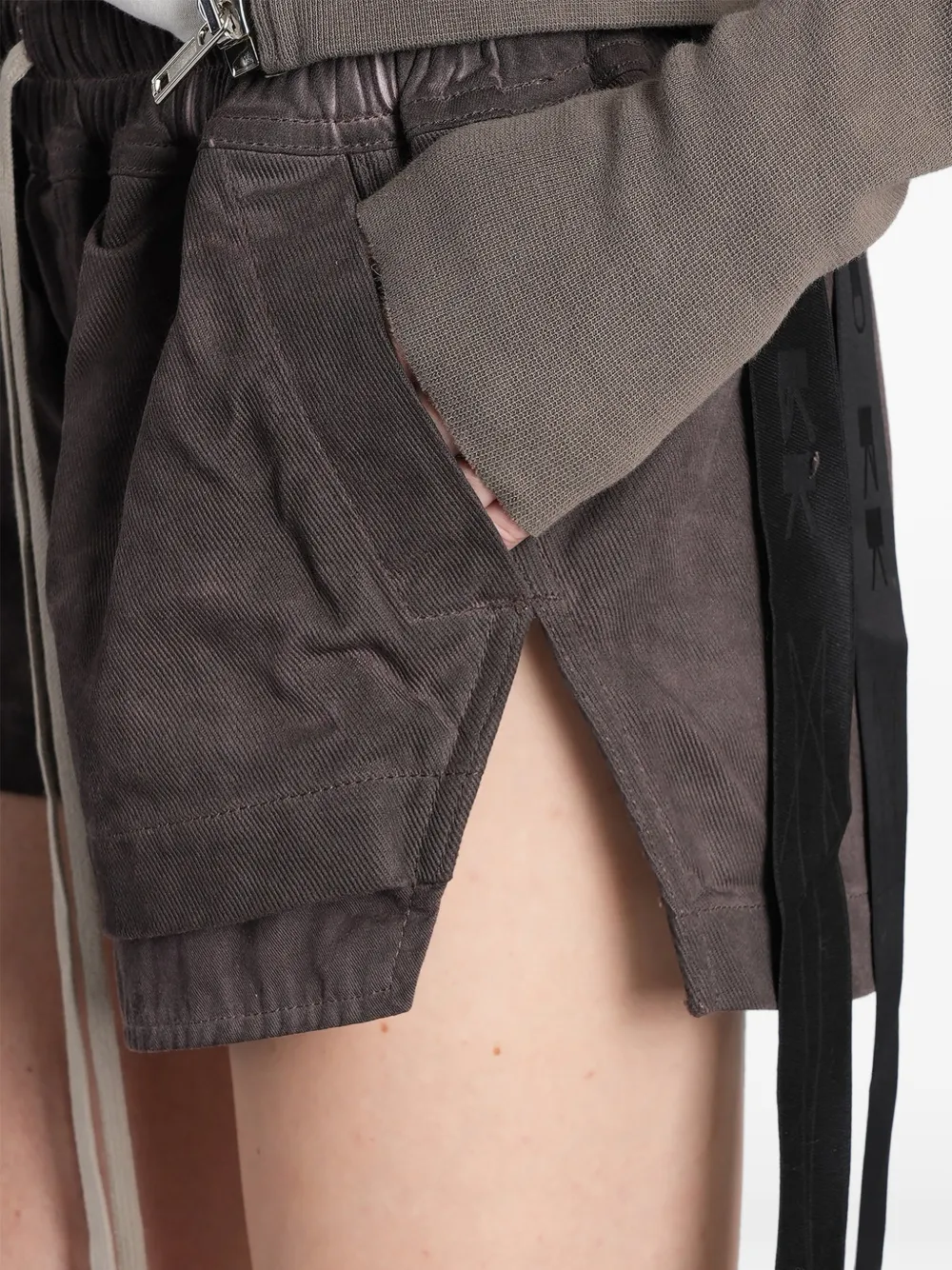 Rick Owens DRKSHDW Fog gelaagde shorts met trekkoord Grijs