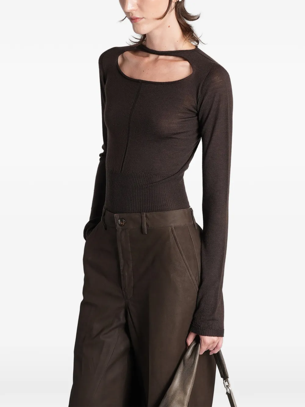 Rick Owens Uitgesneden top Bruin