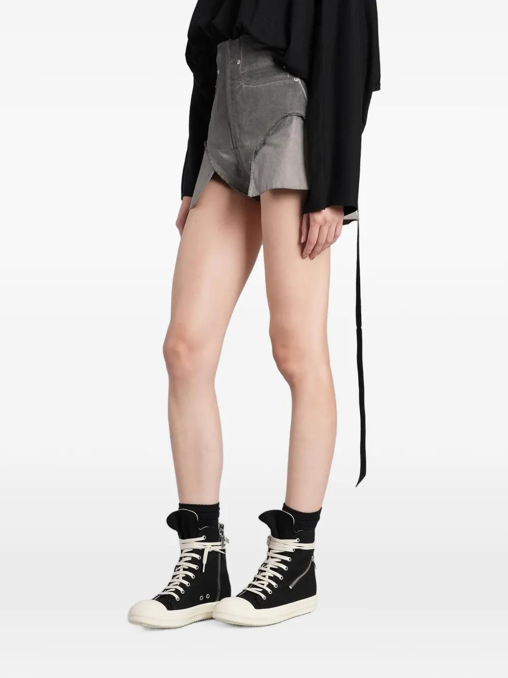 Rick Owens DRKSHDW Tower Dirt 13oz Lido denim jeans met donkere stof Grijs