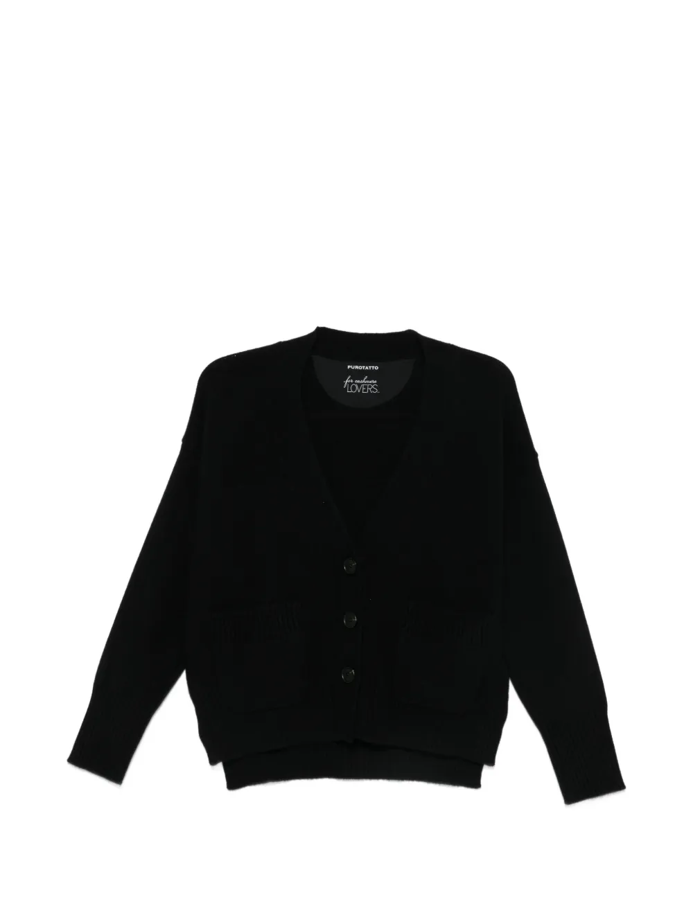 Purotatto V-neck patch-pocket cardigan - Black