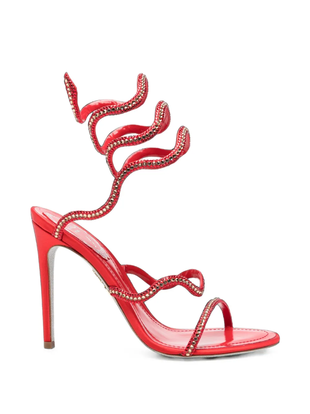 René Caovilla Cleo crystal-embellished sandals Rood