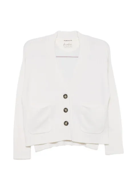 Purotatto button-up patch-pocket cardigan