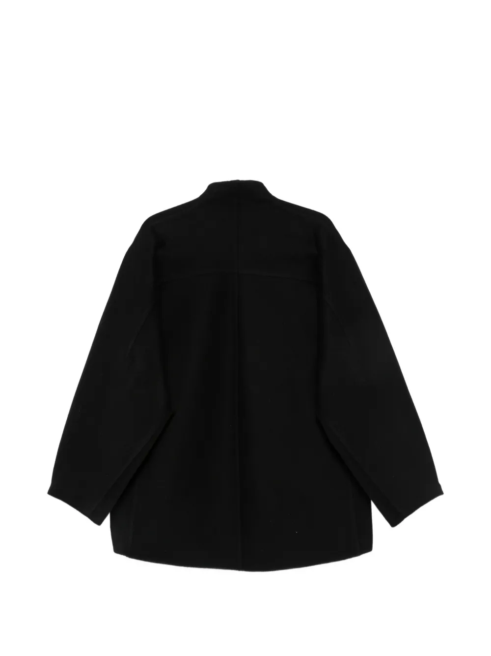 Giorgio Armani Jas met gewelfde zoom en cape Zwart