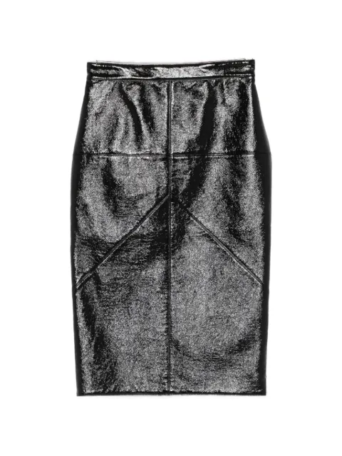 Lanvin crinkled-finish pencil midi skirt