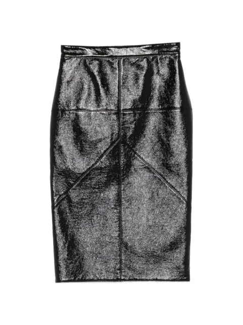 Lanvin crinkled-finish pencil midi skirt