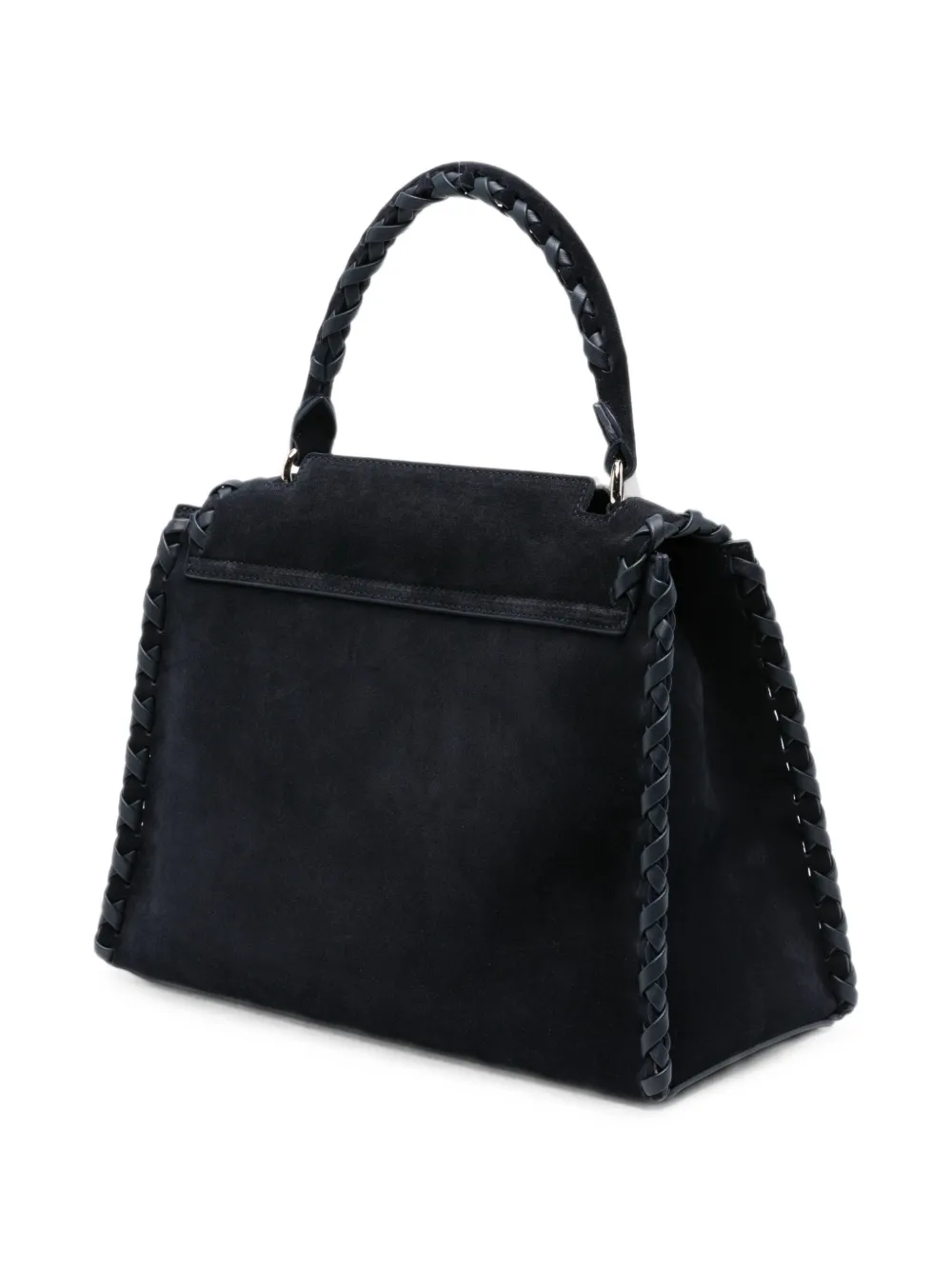 Orciani Suède shopper met gevlochten afwerking Blauw