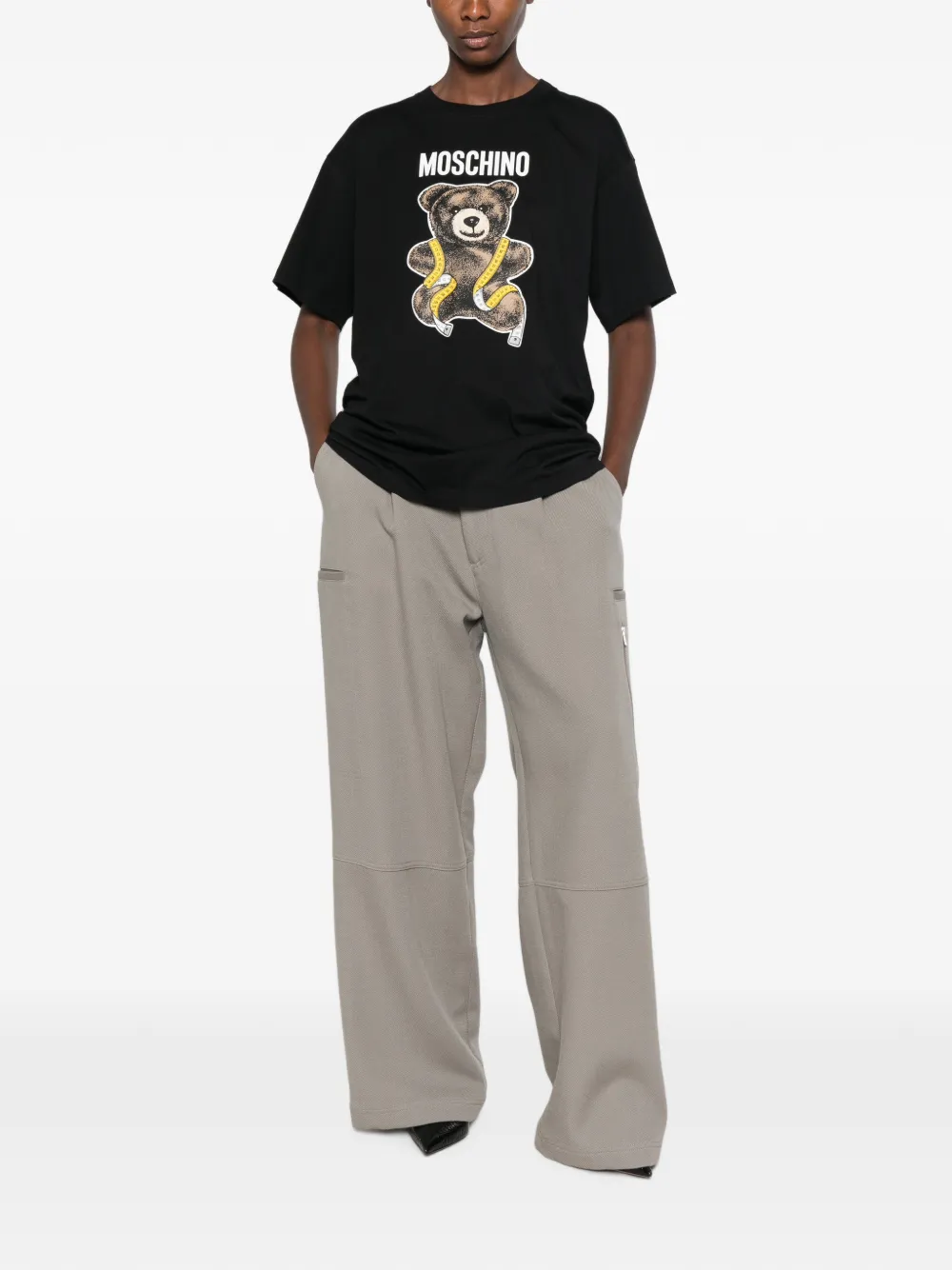 Moschino T-shirt met logoprint Zwart