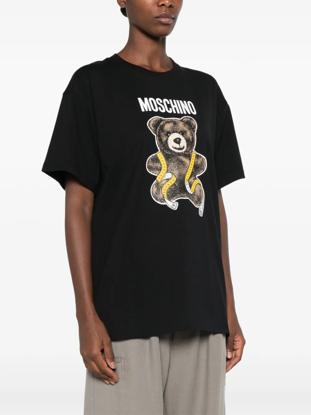 Moschino T-shirt met logoprint Zwart