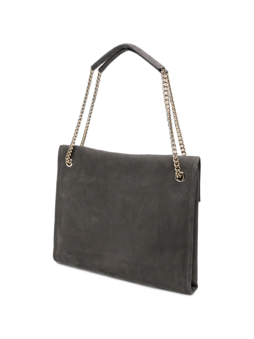 Orciani logo-plaque foldover shoulder bag Grijs