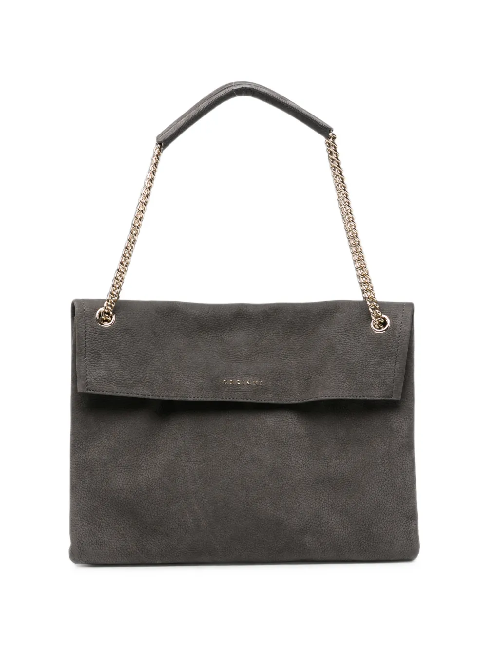 Orciani logo-plaque foldover shoulder bag - Grigio