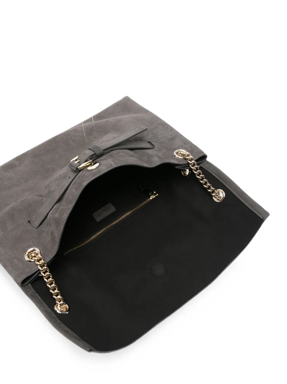 Orciani logo-plaque foldover shoulder bag Grijs