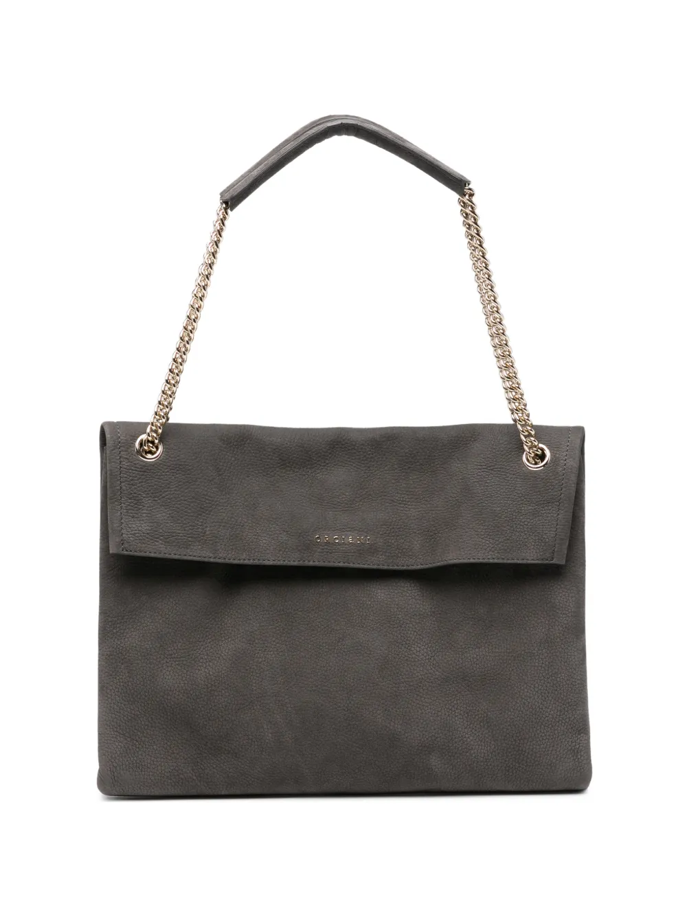 Orciani logo-plaque foldover shoulder bag - Grigio