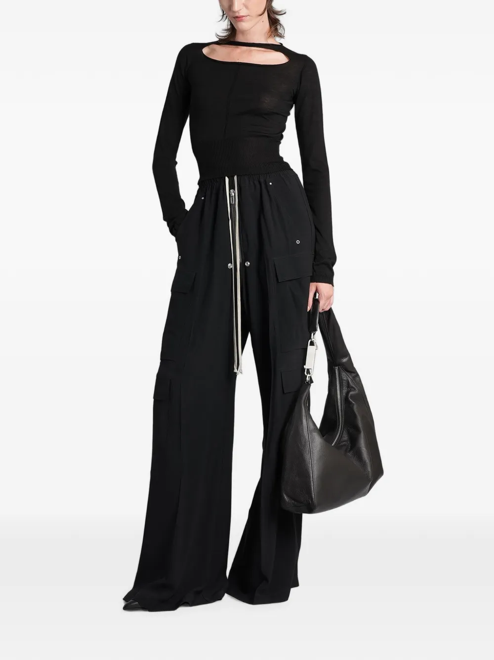 Rick Owens Top met geribbelde afwerking en uitgesneden details Zwart