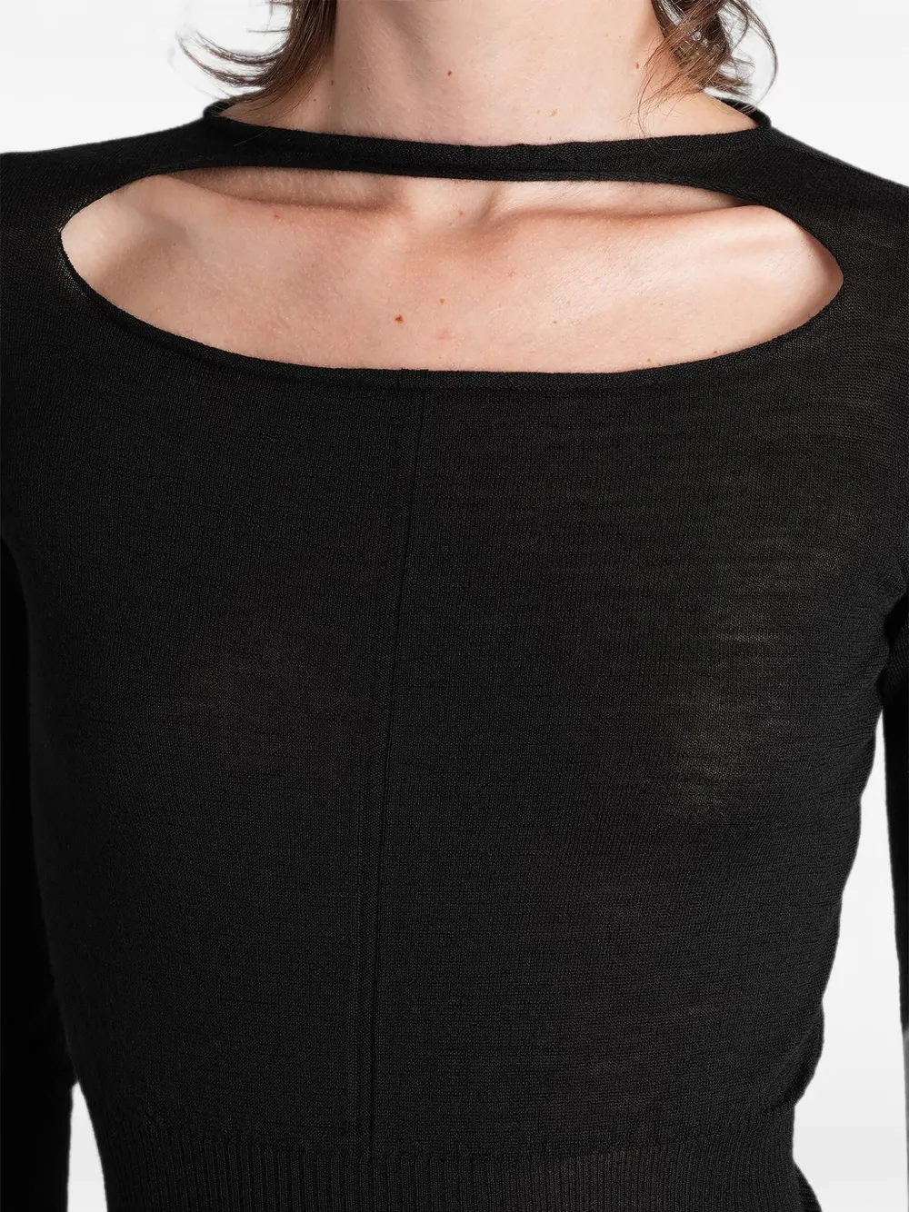 Rick Owens Top met geribbelde afwerking en uitgesneden details Zwart