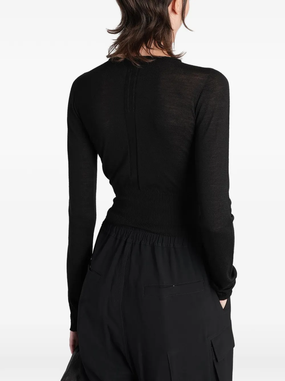 Rick Owens Top met geribbelde afwerking en uitgesneden details Zwart