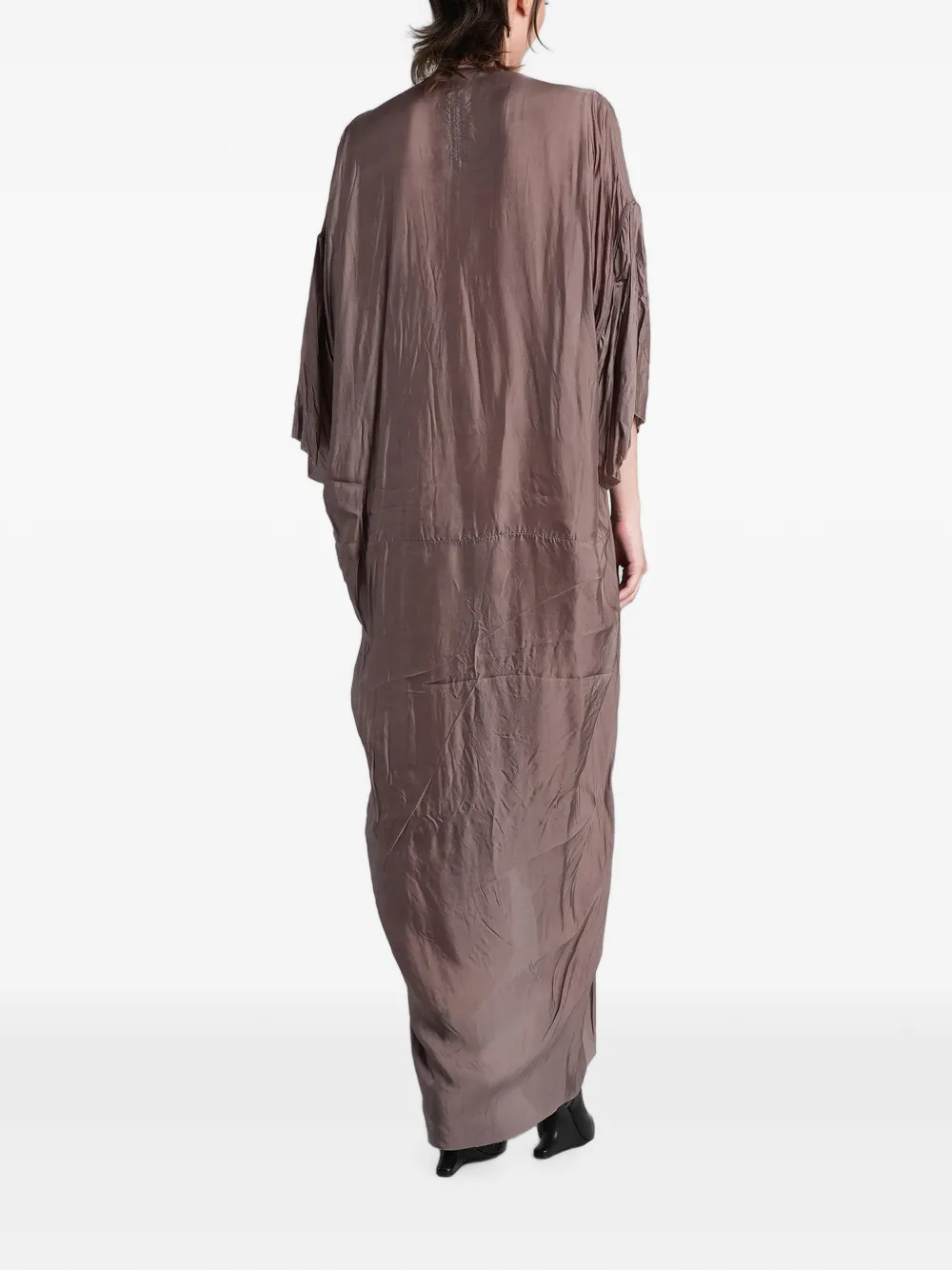 Rick Owens Tommy gedrapeerde gesmockte maxi-jurk Bruin